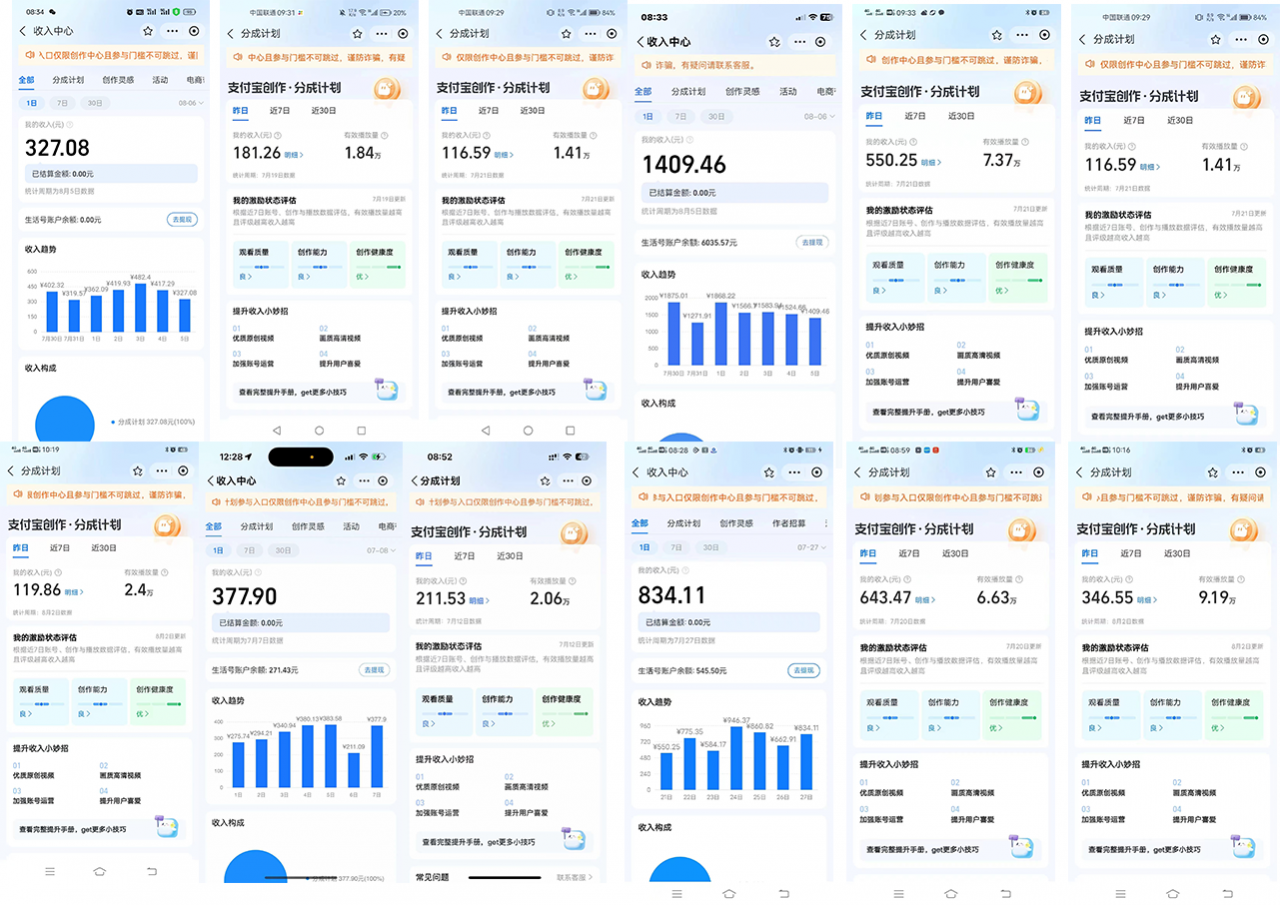 图片[4]-【2024.10.2更新】24年蓝海项目，支付宝分成计划项目赛道，教你刷爆播放量收益-知赚网