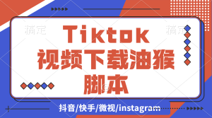 【2024.9.27】Tiktok视频下载油猴脚本（支持主页）-小鱼项目网